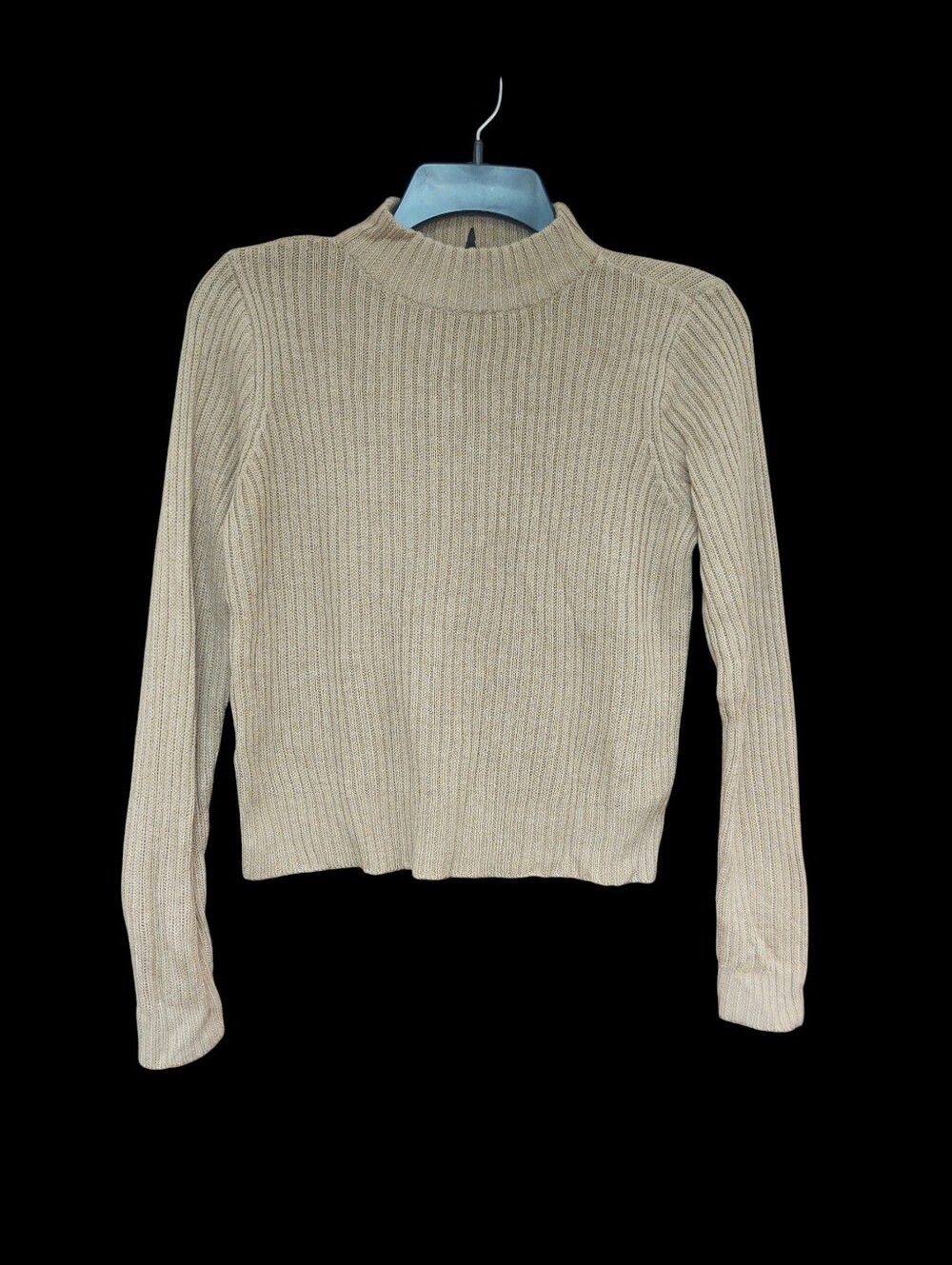 H&M DIVIDED Ribbed Mock Neck Sweater-Tan Size XS